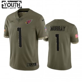 Camiseta Niño NFL Arizona Cardinals Kyler Murray 1 Olive 2022 Salute To Service Limited